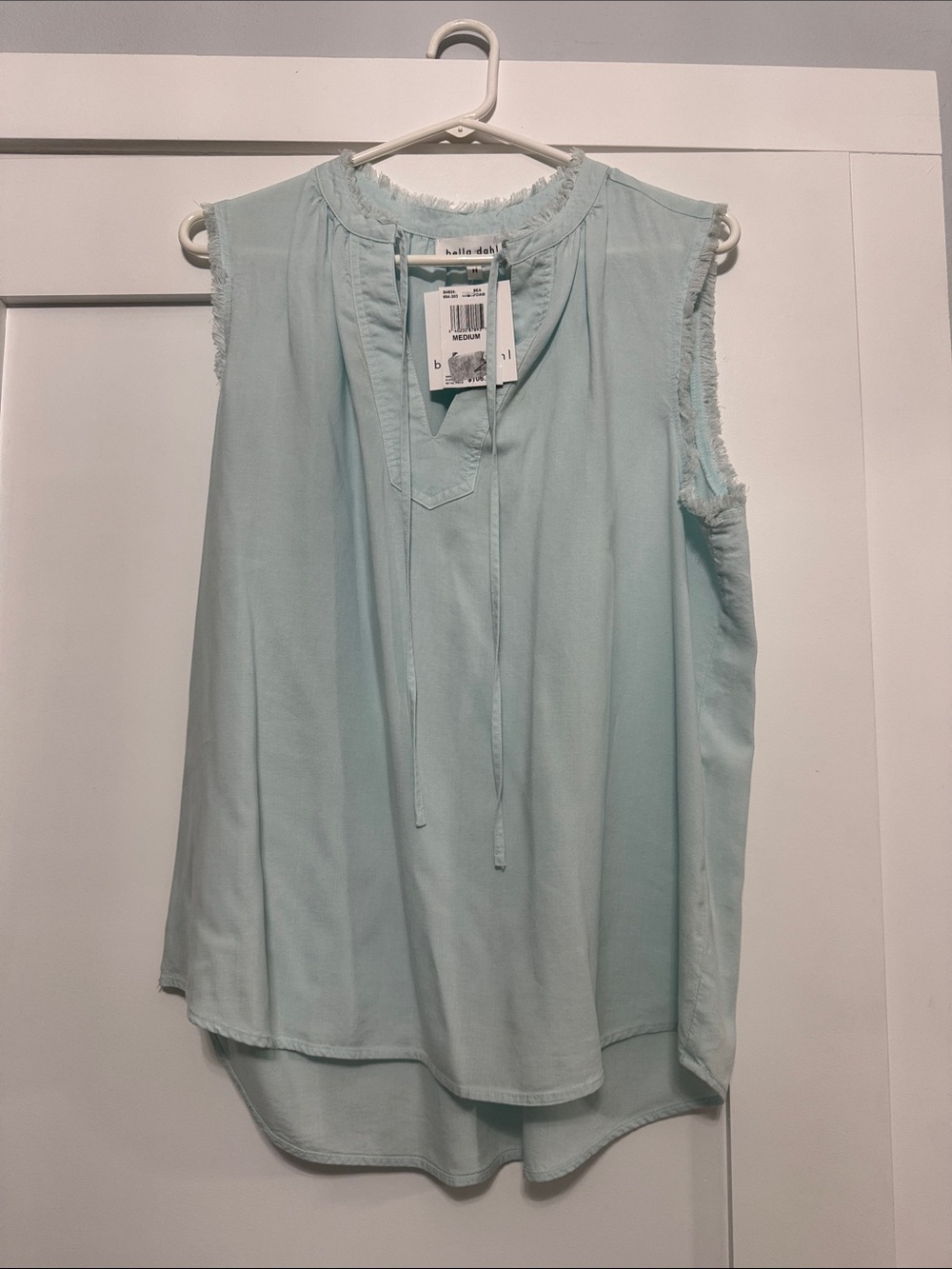 Bella Dahl Light Aqua Tie-Neck Sleeveless Top